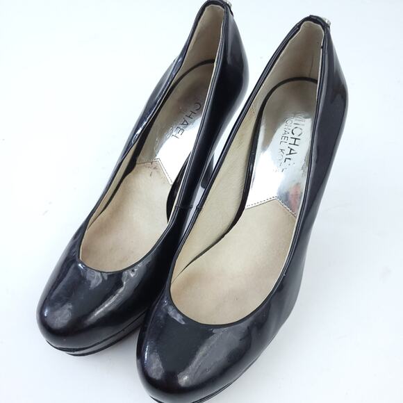 Michael Michael Kors Patent Leather Stilleto Heels Size 5 Black, Platform Career - Picture 5 of 7